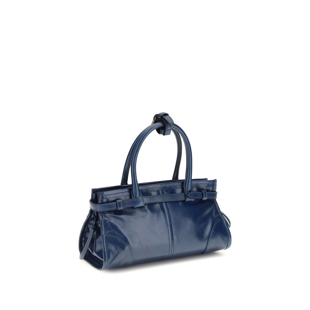Sac à main Prada en cuir de veau bleu Bos Taurus