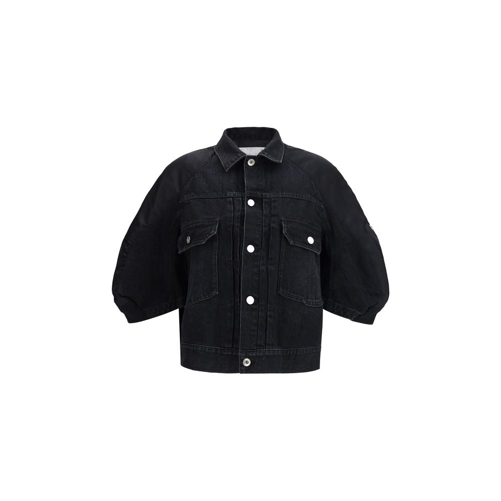 Veste en jean en coton noir Sacai