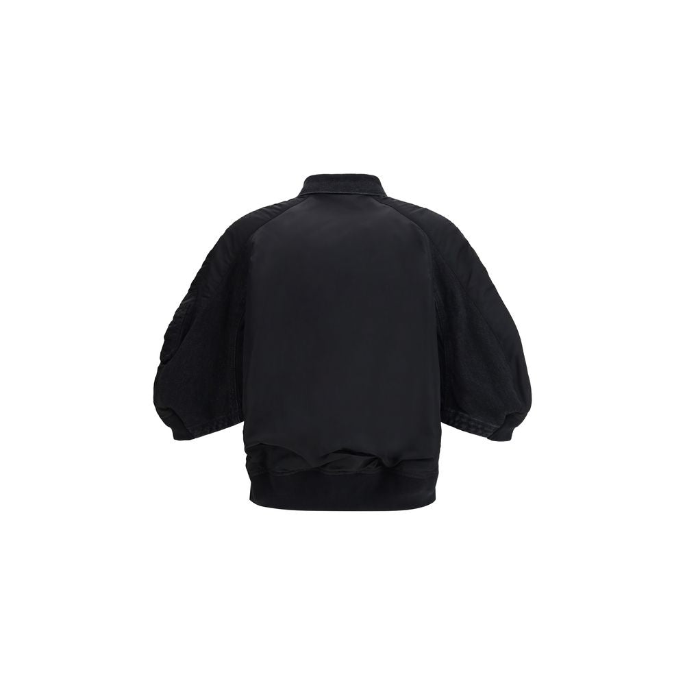 Veste en jean en coton noir Sacai