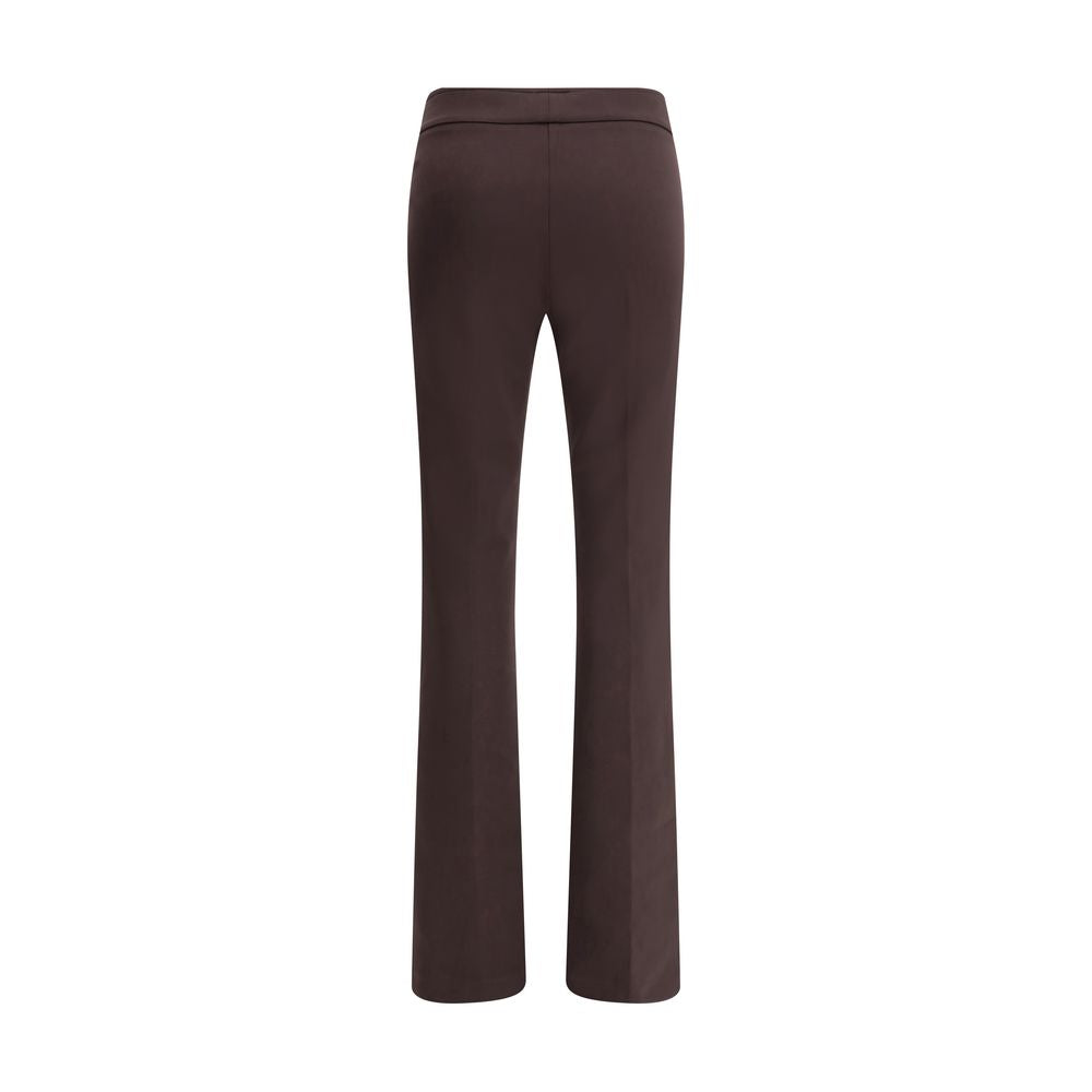 Pantalon évasé marron en élasthanne Avenue Montaigne