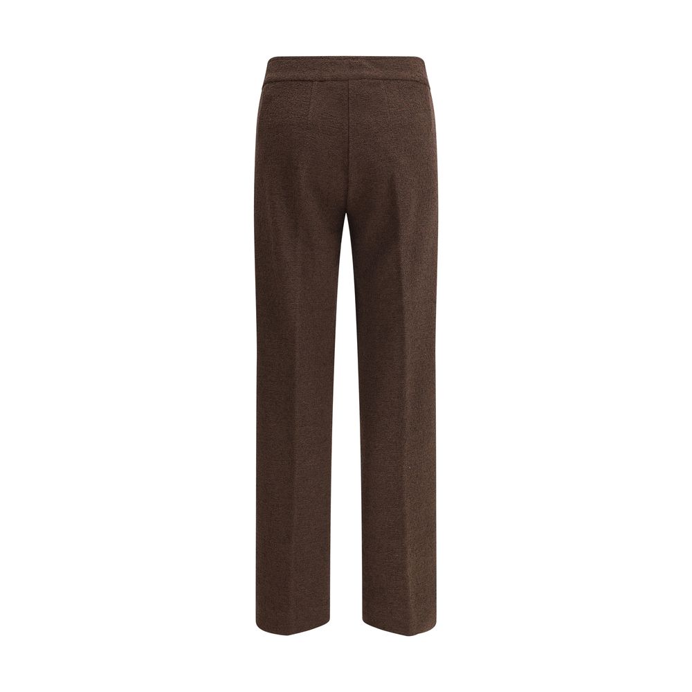 Pantalon décontracté en polyester marron Avenue Montaigne