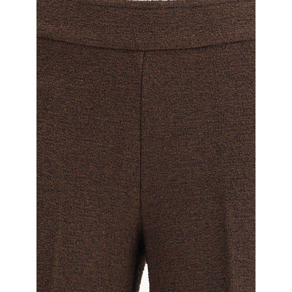 Pantalon décontracté en polyester marron Avenue Montaigne