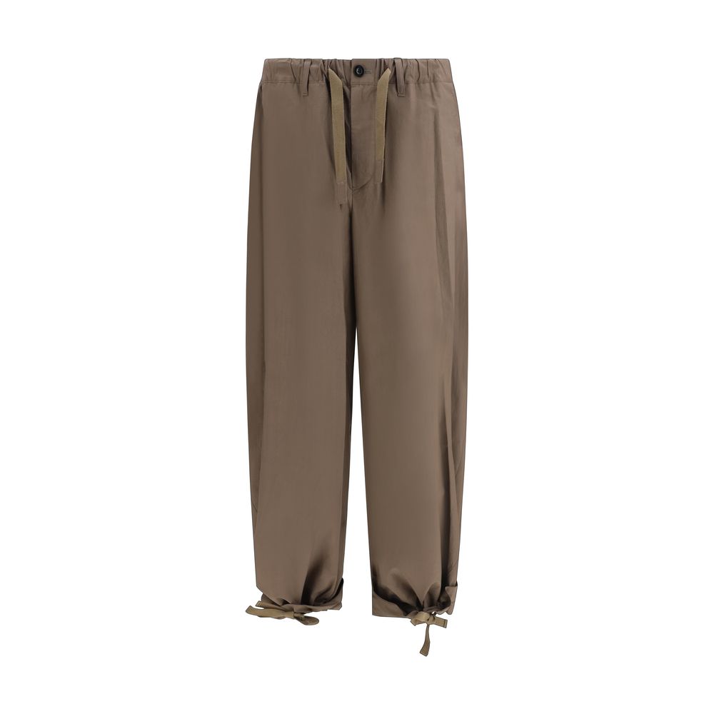 Pantalon décontracté en coton marron Sacai