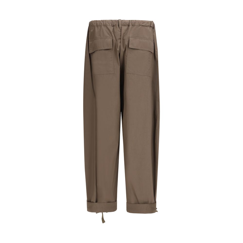 Pantalon décontracté en coton marron Sacai