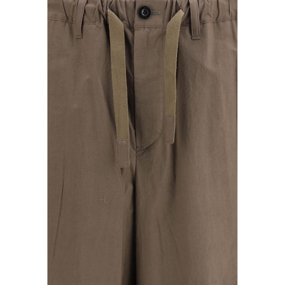 Pantalon décontracté en coton marron Sacai