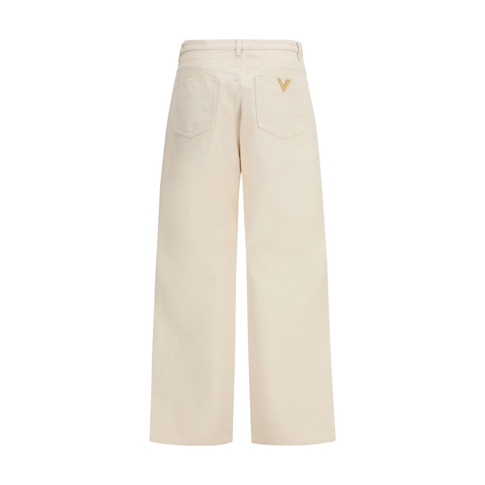 Pantalon décontracté Valentino en coton beige