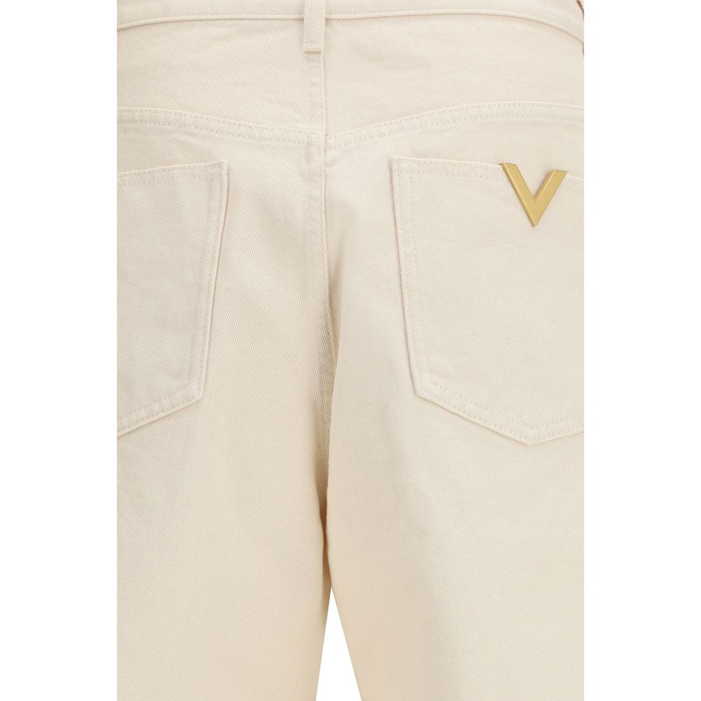 Pantalon décontracté Valentino en coton beige