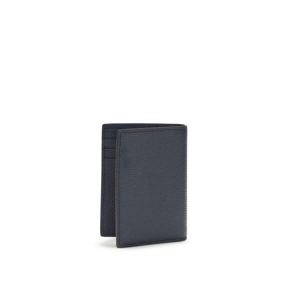Portefeuille Valentino Garavani en Cuir de Veau Bleu Bos Taurus