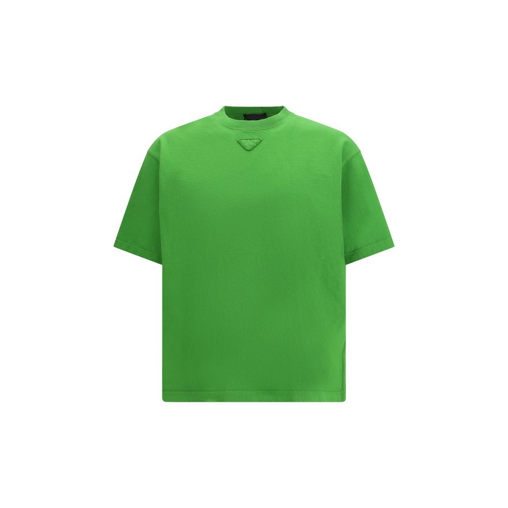 T-shirt bicolore en coton Prada
