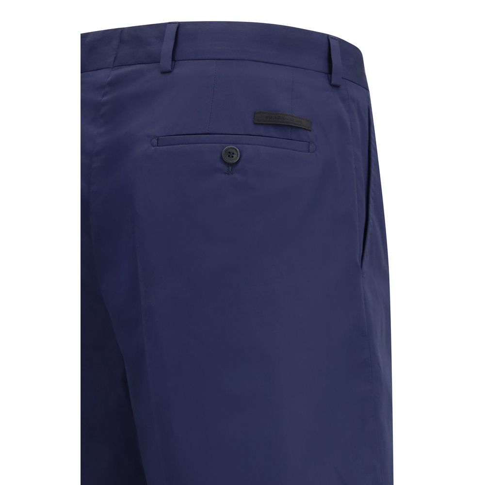 Short Bermuda en coton bleu Prada