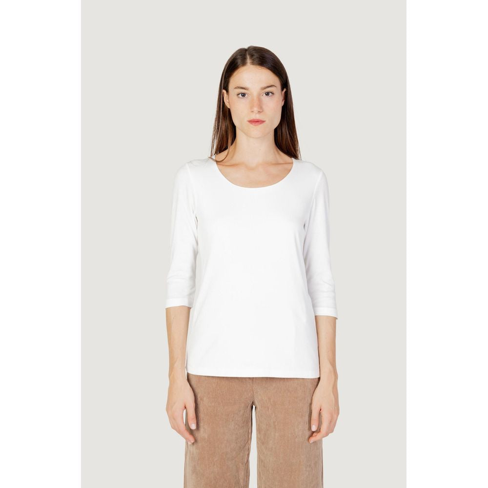 Street One Cream Cotton Long Sleeve T-Shirt