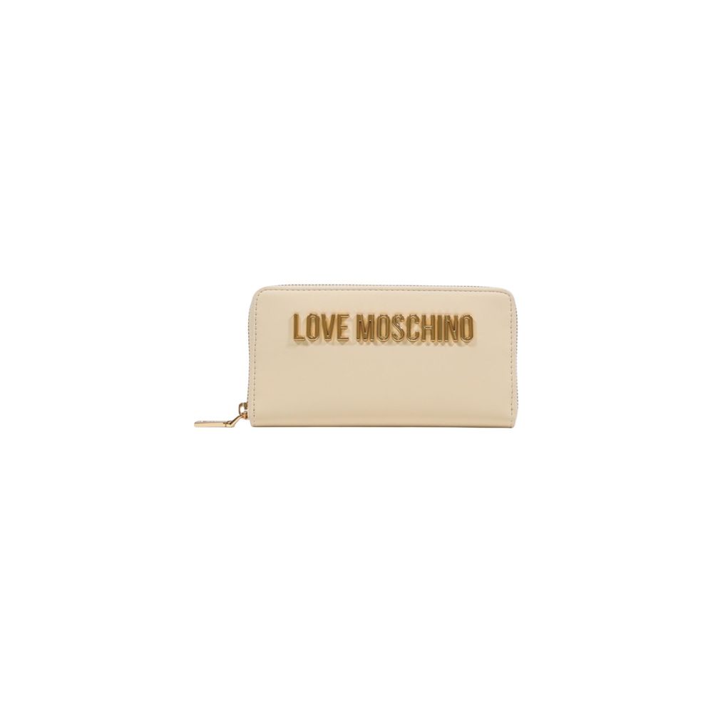 Portefeuille en polyéthylène beige Love Moschino