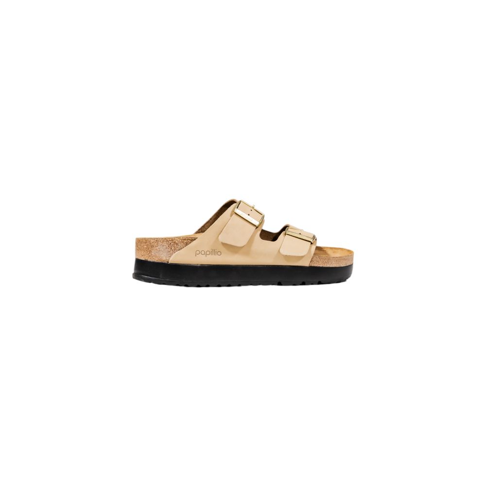 Sandales compensées Birkenstock beiges en matière synthétique