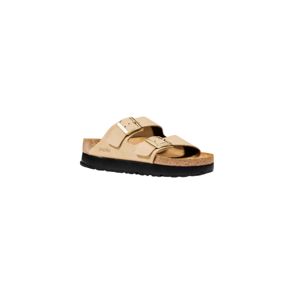 Sandales compensées Birkenstock beiges en matière synthétique