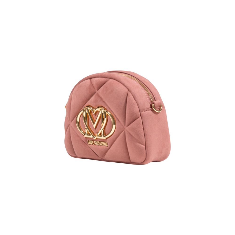 Sac à main Love Moschino en cuir suédé rose