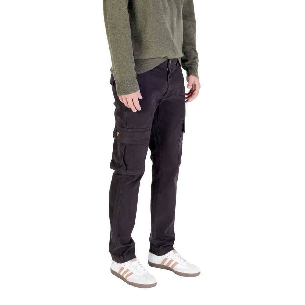 Lyle & Scott Black Cargo Pants for Men side view