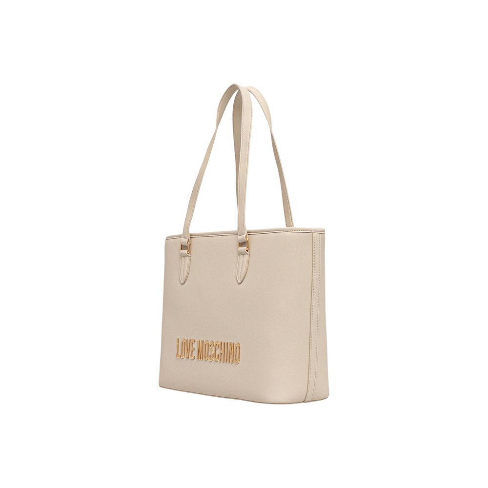 Sac à main Love Moschino beige en polyéthylène