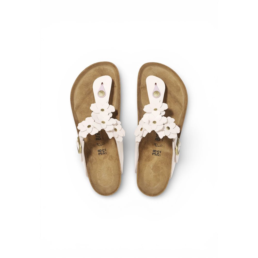 Sandales plates Birkenstock en cuir rose
