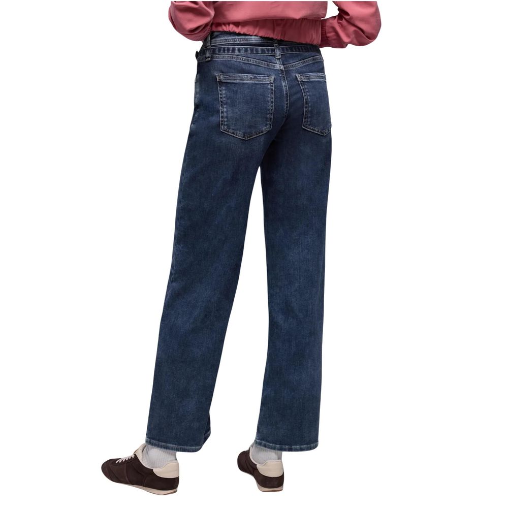 Street One Blue Cotton Relaxed Fit Jeans