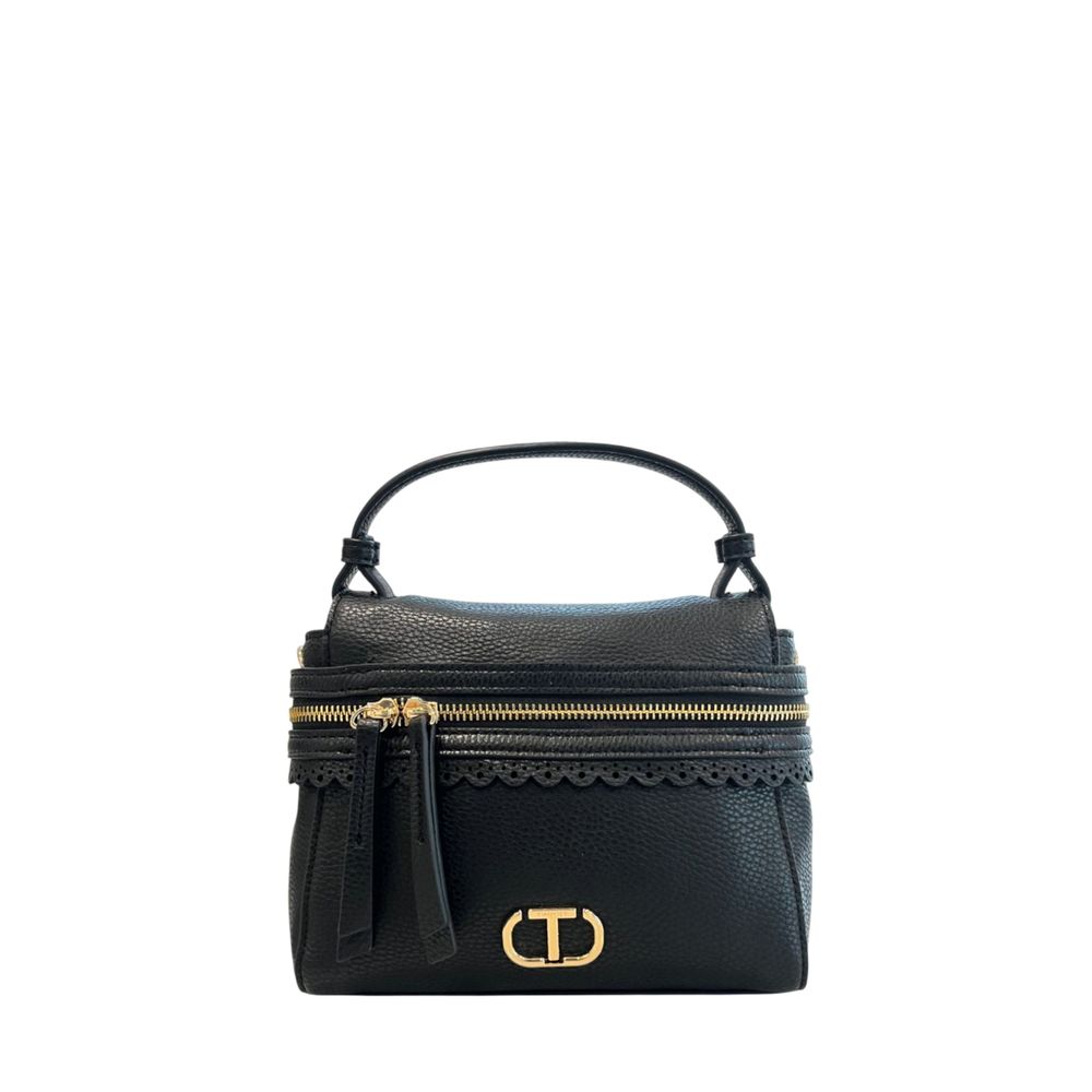 Sac à main noir en similicuir Twinset pour femme