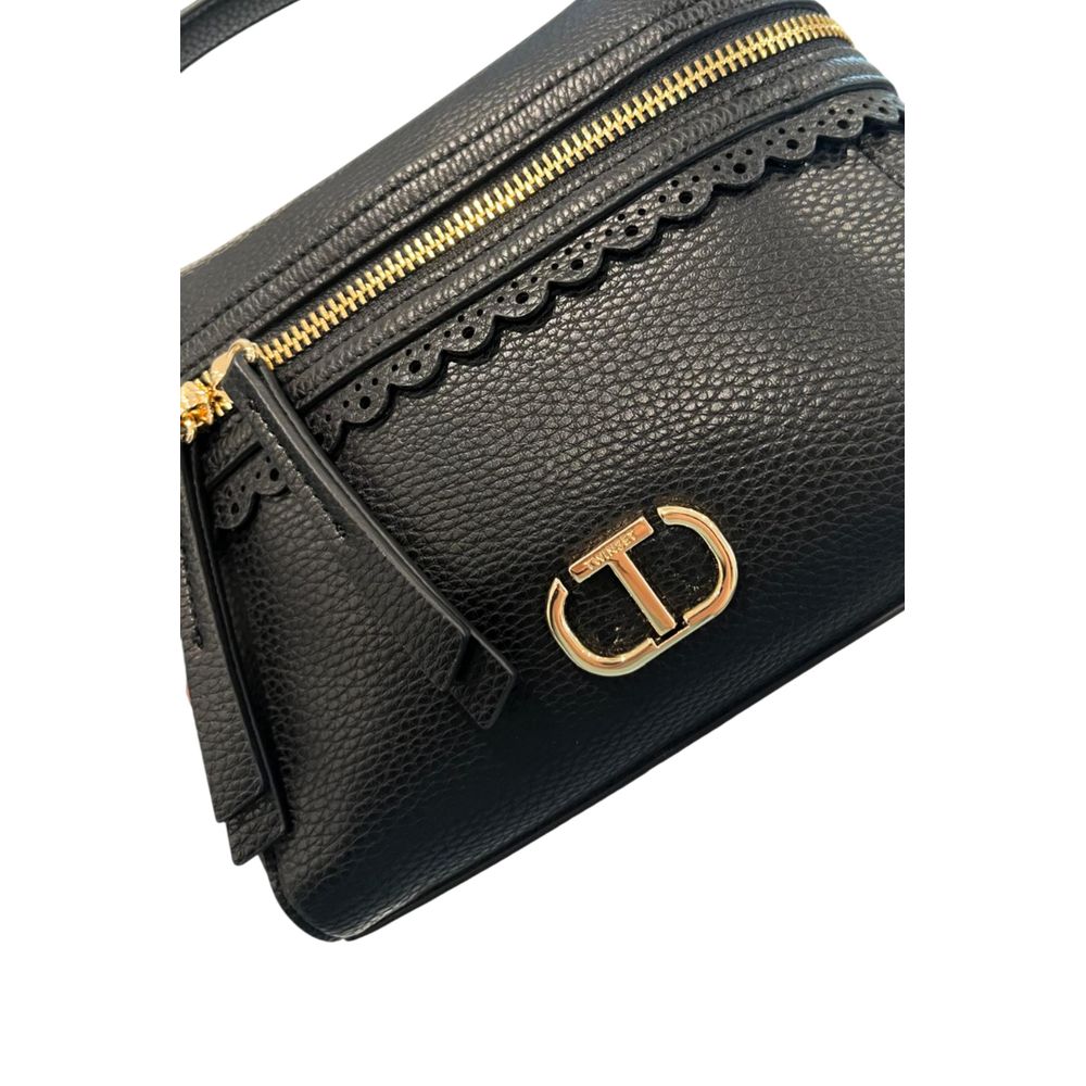 Sac à main noir en similicuir Twinset pour femme