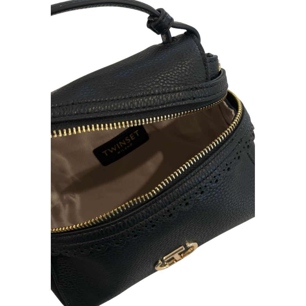 Sac à main noir en similicuir Twinset pour femme
