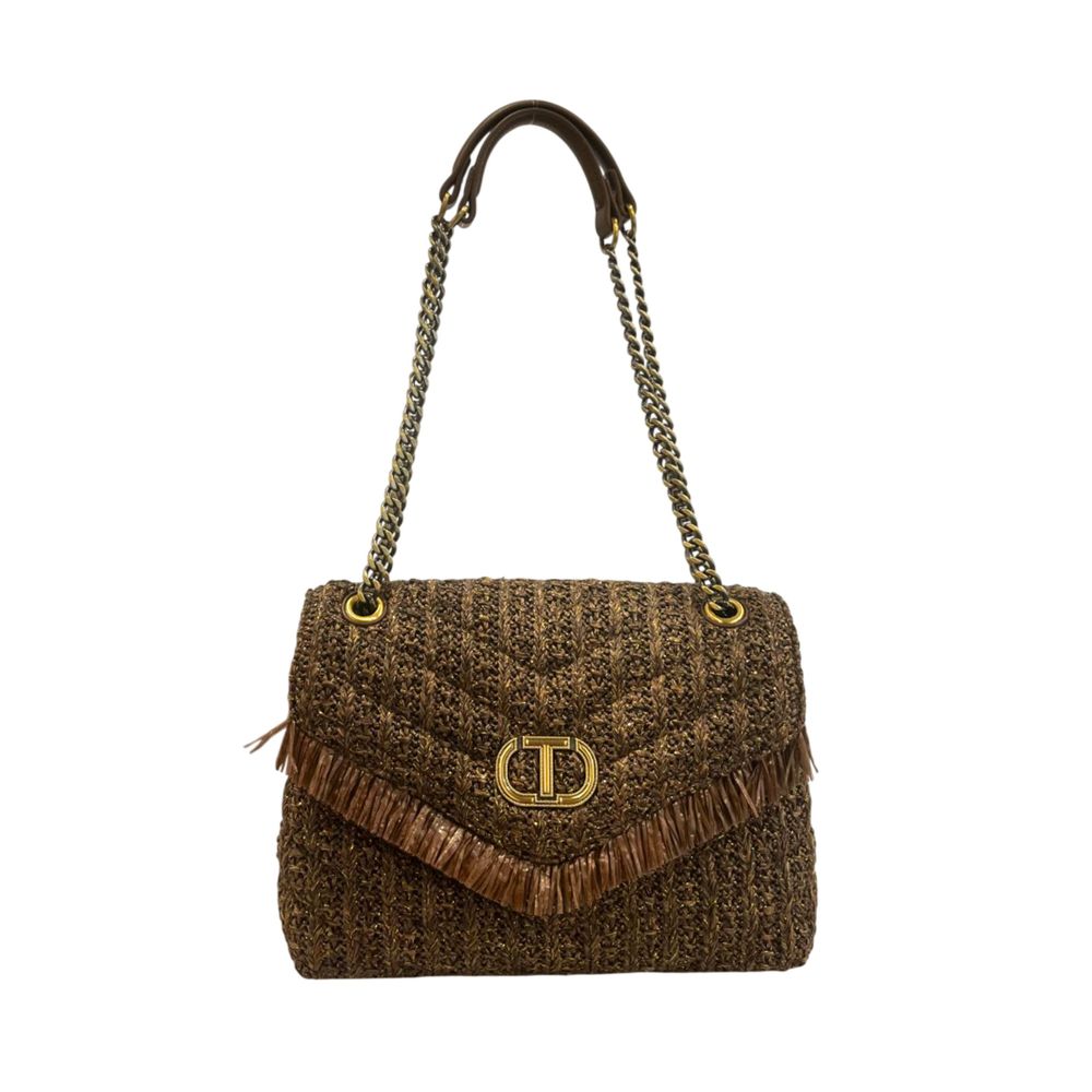 Sac bandoulière femme Twinset marron en polypropylène