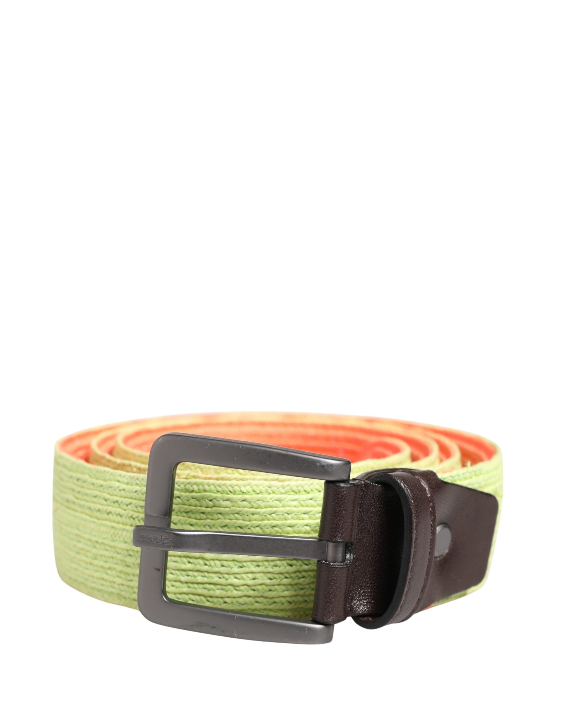 Ceinture tressée Malo verte et orange avec boucle en métal