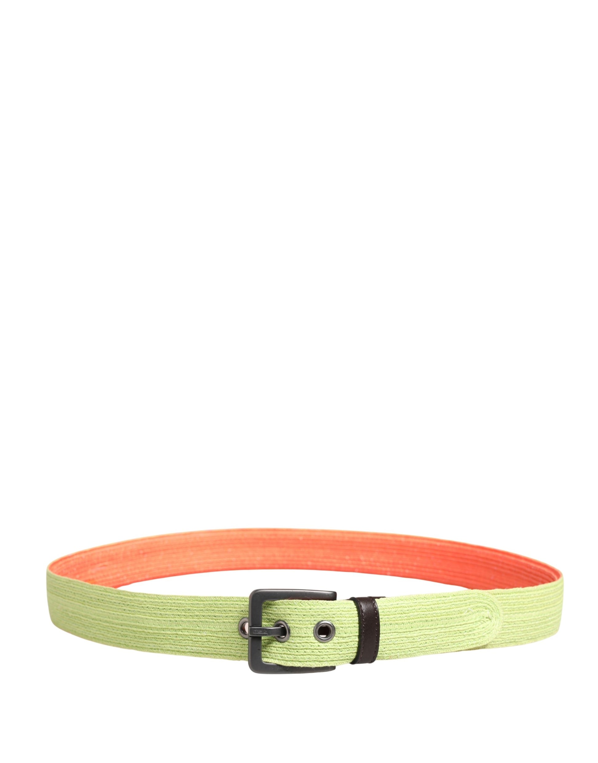 Ceinture tressée Malo verte et orange avec boucle en métal