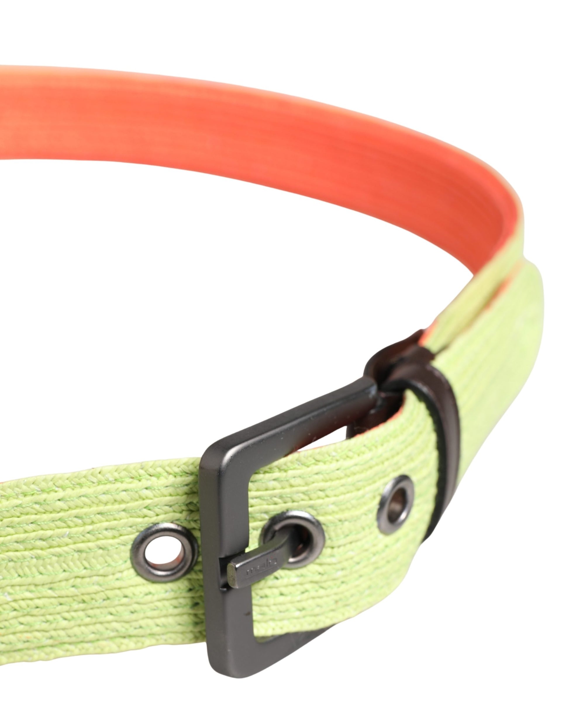 Ceinture tressée Malo verte et orange avec boucle en métal