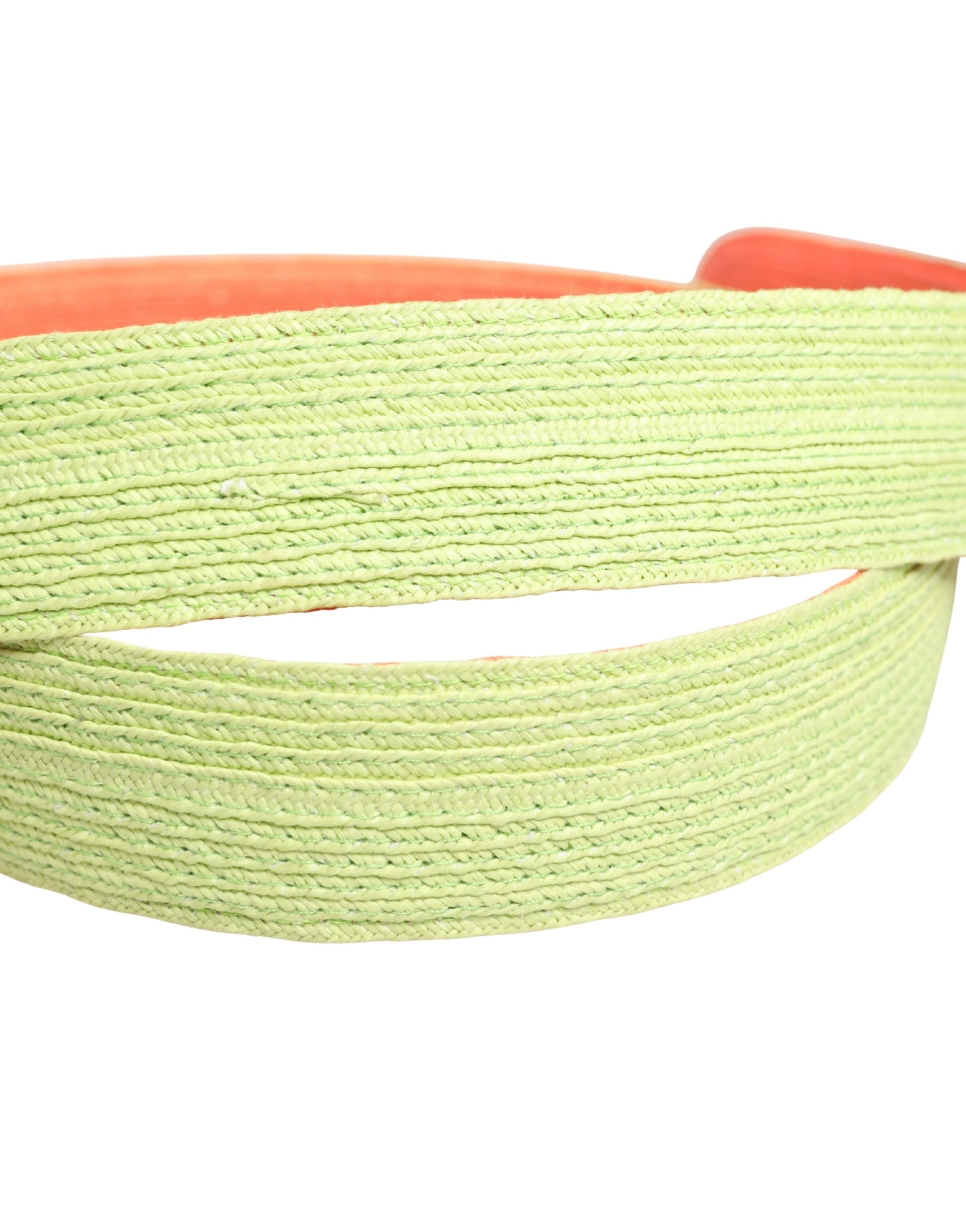 Ceinture tressée Malo verte et orange avec boucle en métal