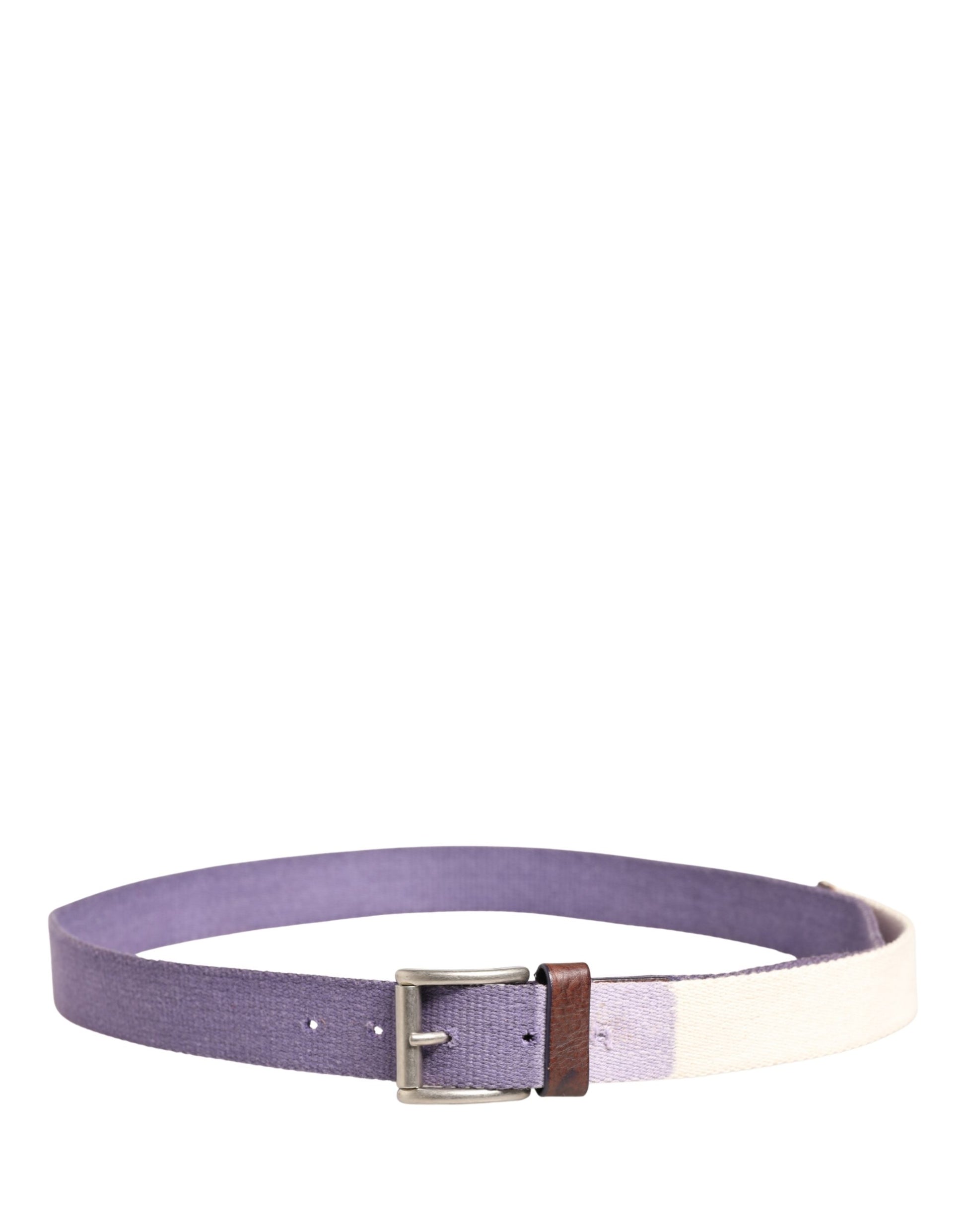 Ceinture Ermanno Scervino homme en toile violette et boucle en métal argenté
