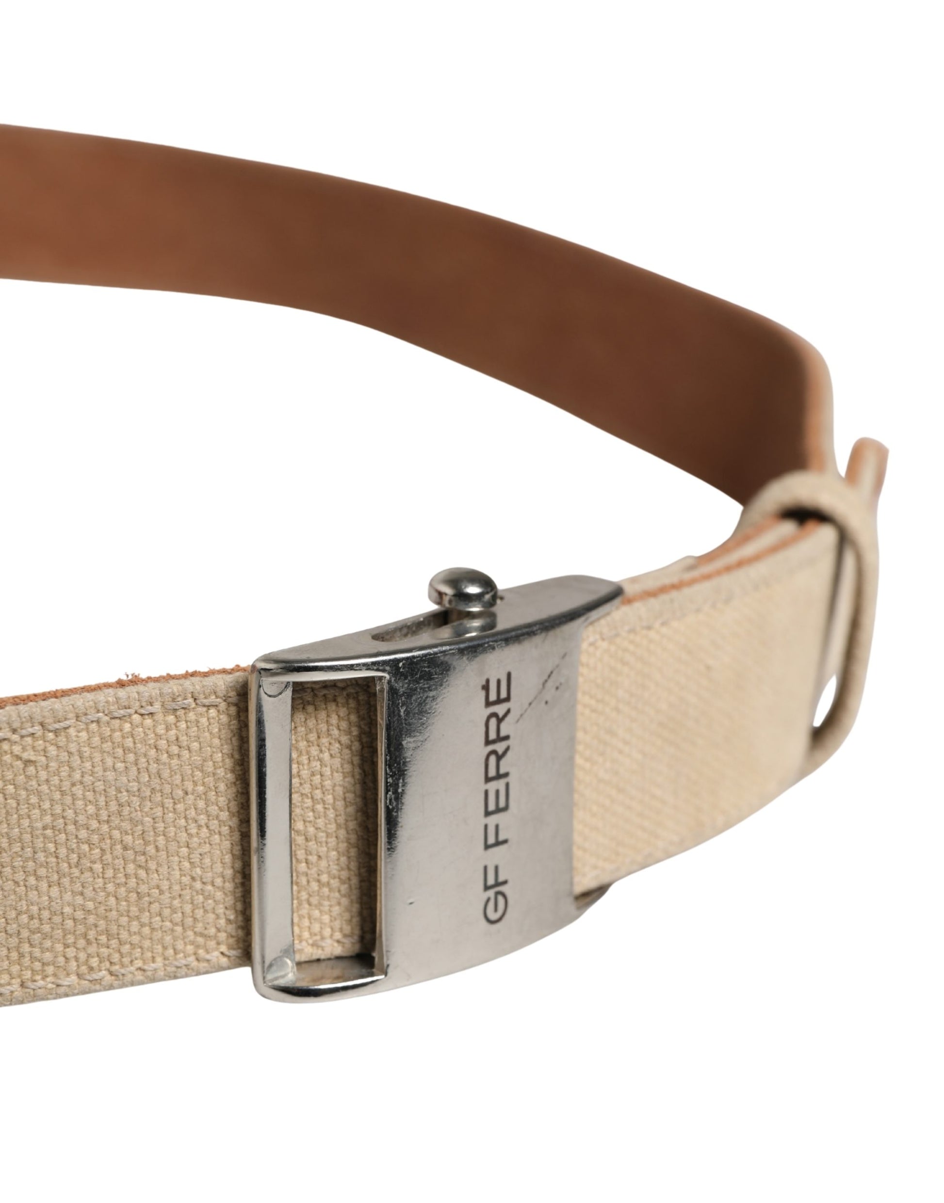 GF Ferre Beige Belt for Men side view