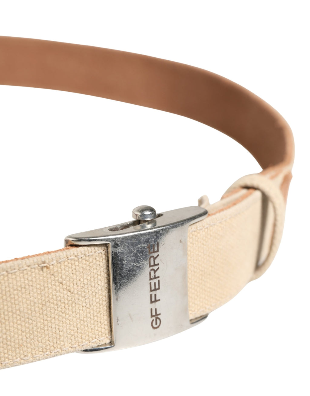 GF Ferre Beige Belt for Men side view