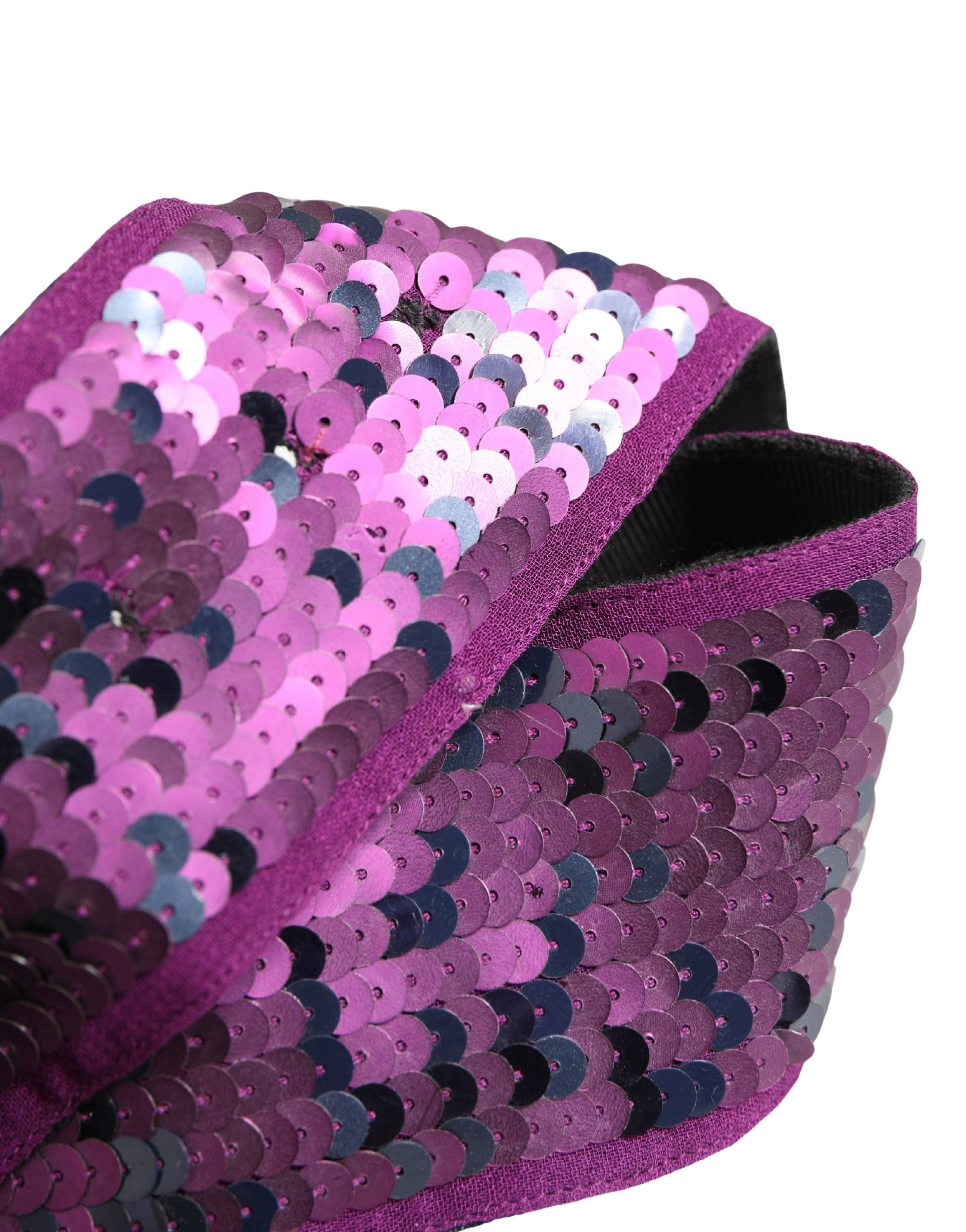 Ceinture GF Ferre Femme Violette Pailletée Boucle Métal Argenté