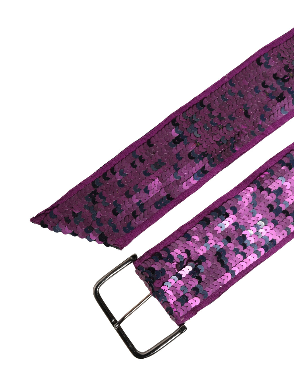 Ceinture GF Ferre Femme Violette Pailletée Boucle Métal Argenté