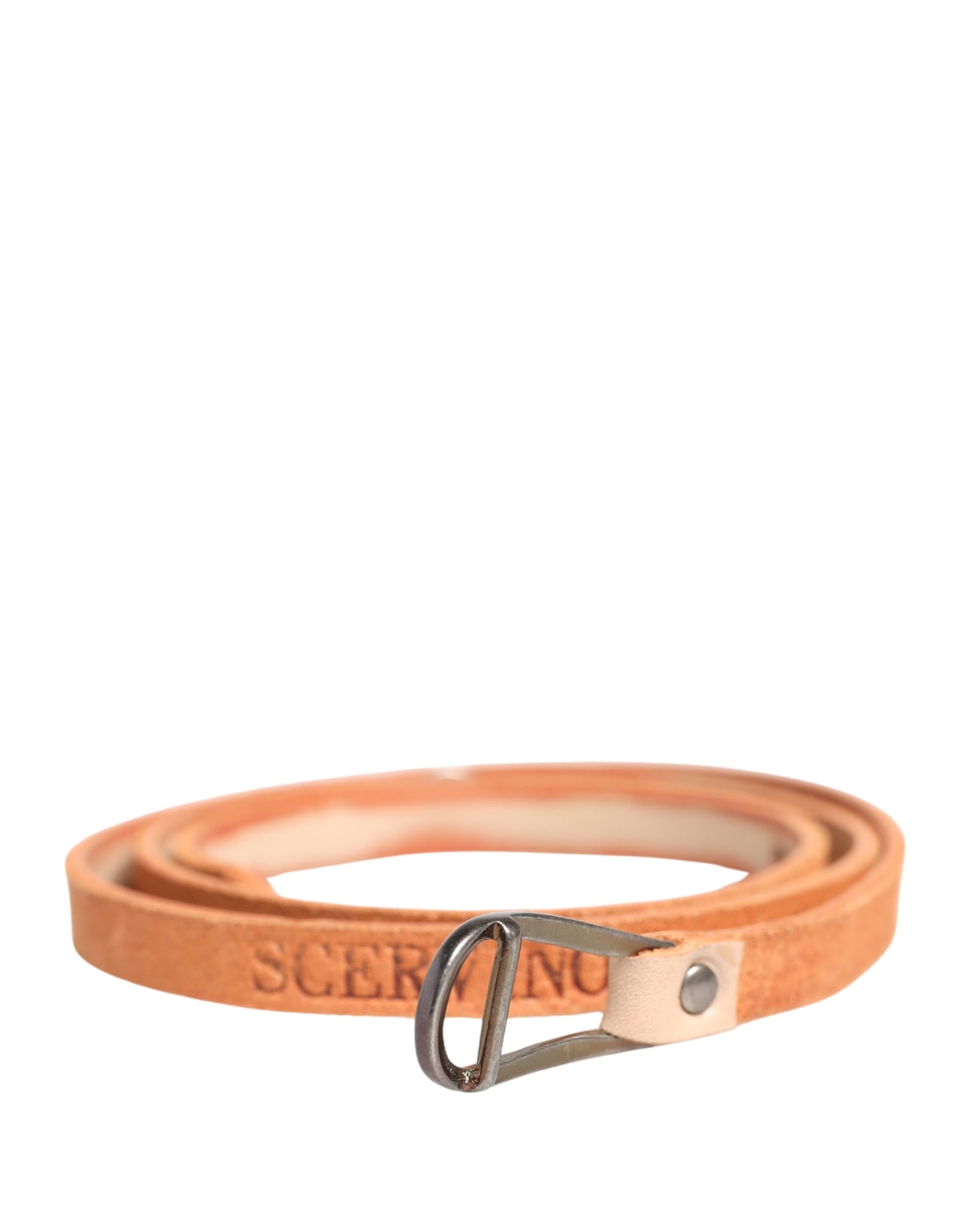Ceinture fine Scervino Street pour femme, orange, avec boucle en métal argenté