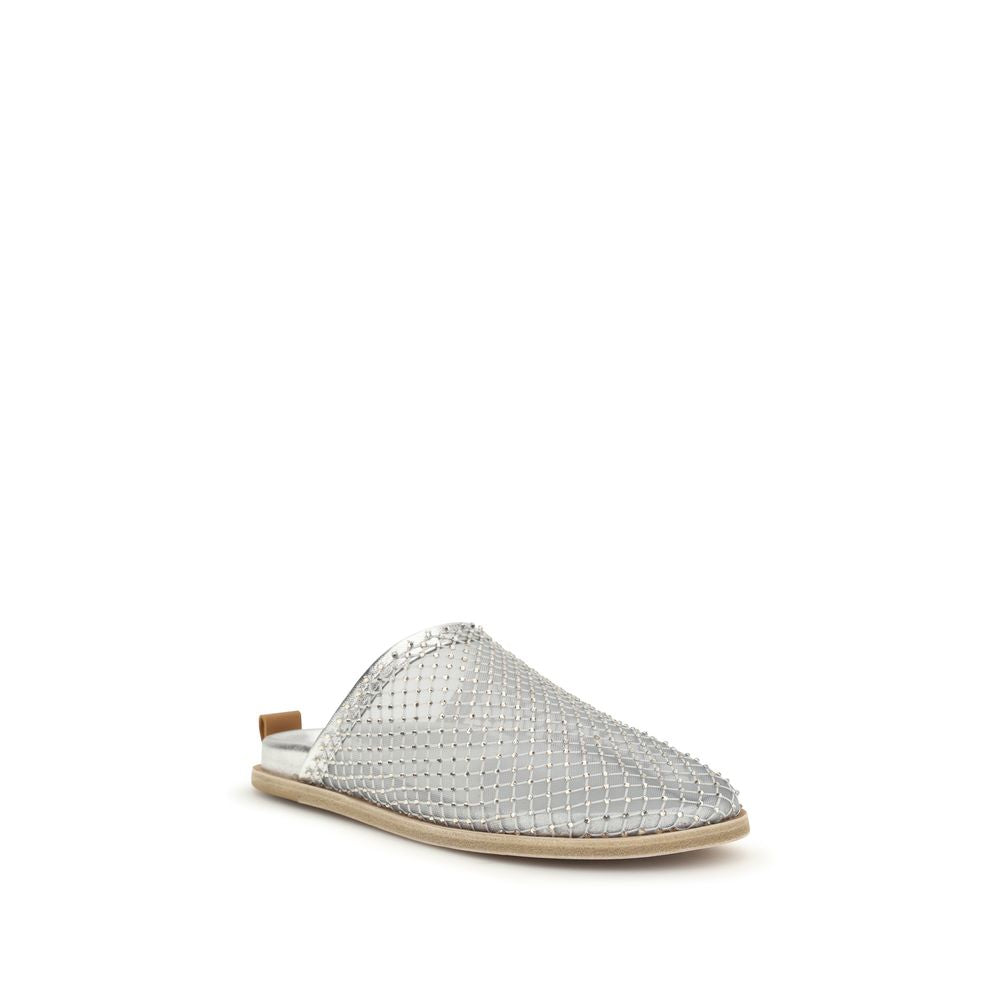 Forte_Forte Silver Calf Leather Bos Taurus Mules