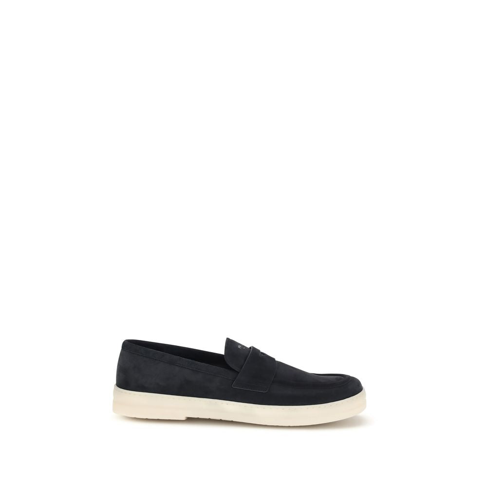 Mocassins à enfiler Prada en cuir de veau bleu Bos Taurus