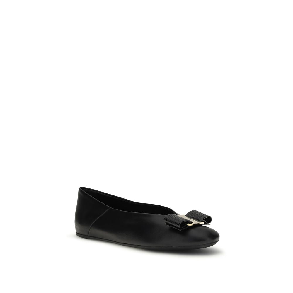 Ferragamo Black Ballet Flats for Women alternate view