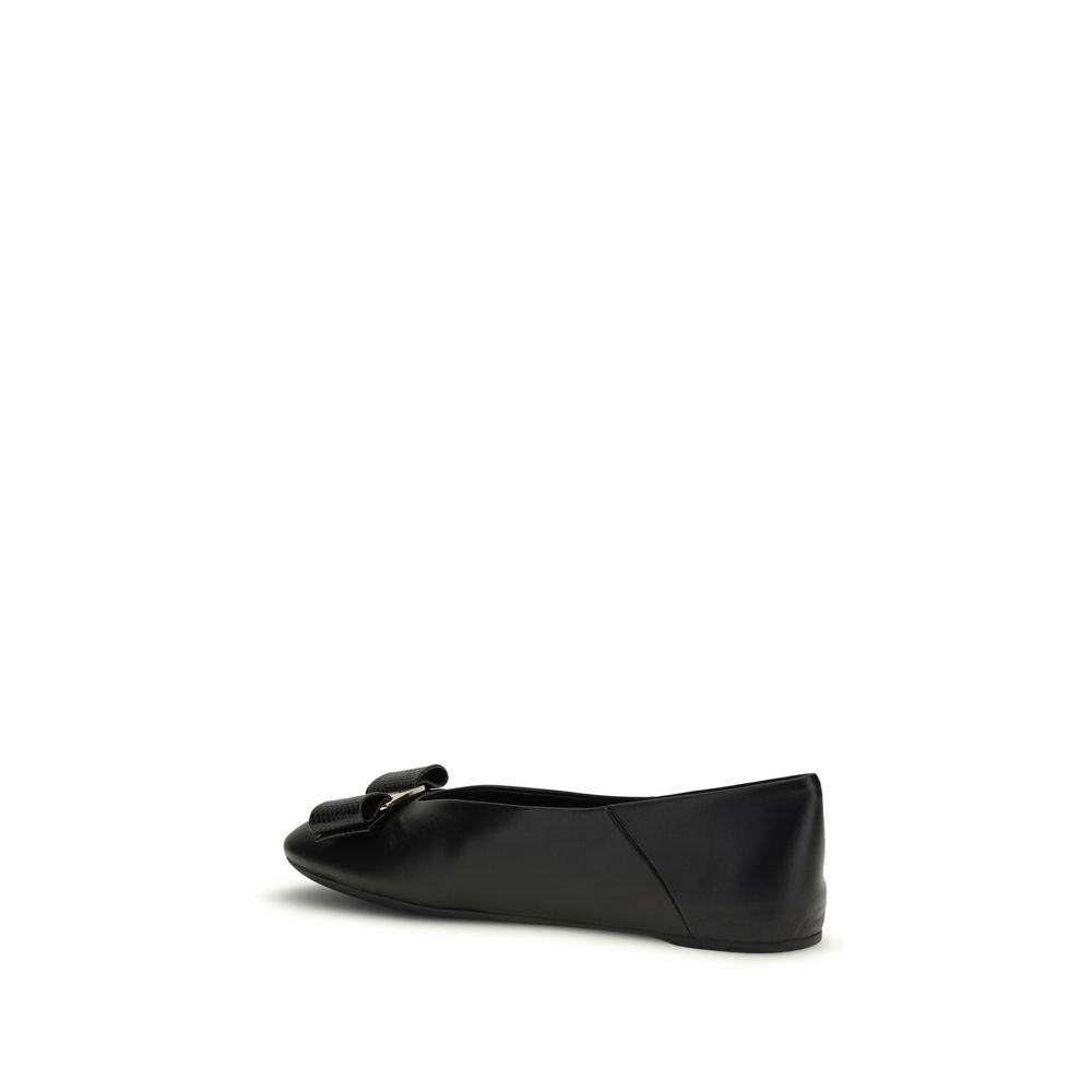 Ferragamo Black Ballet Flats for Women detail view