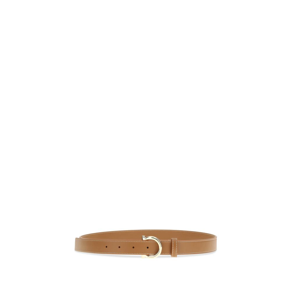 Ceinture Ferragamo en cuir de veau beige Bos Taurus