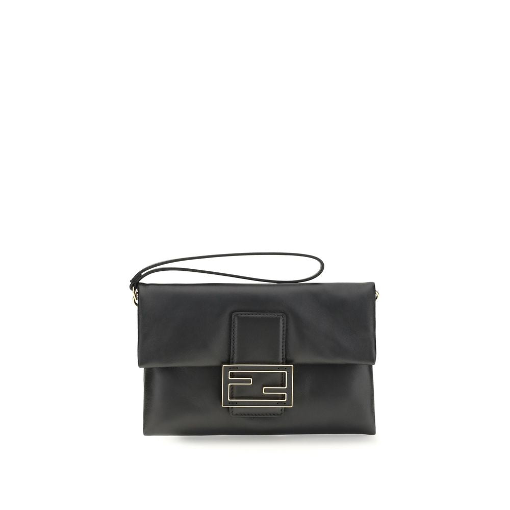 Pochette Fendi noire en agneau Ovis Aries