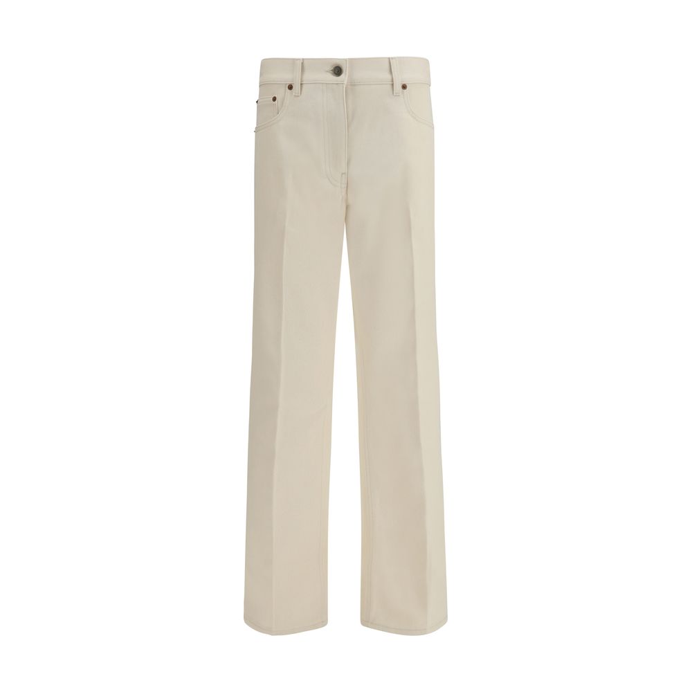 Jean flare Valentino en coton beige
