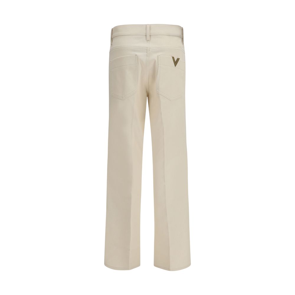Jean flare Valentino en coton beige