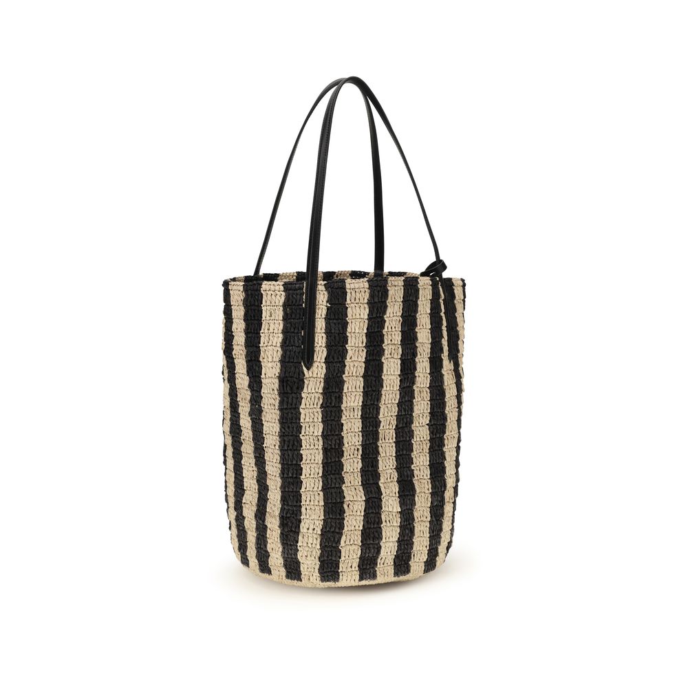 Sac à bandoulière en raphia noir Valentino Garavani