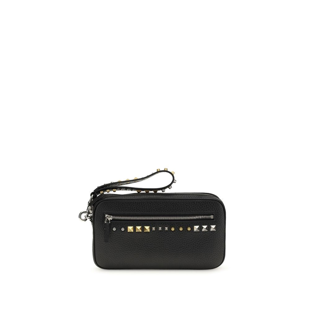 Accessoires Valentino Garavani en cuir de veau noir Bos Taurus