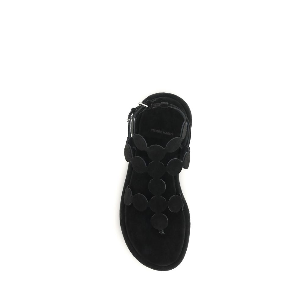 Pierre Hardy Black Calf Leather Bos Taurus Platform Sandals