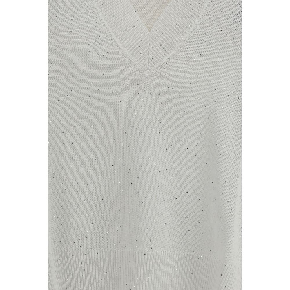 Brunello Cucinelli White T-Shirt for Women detail view