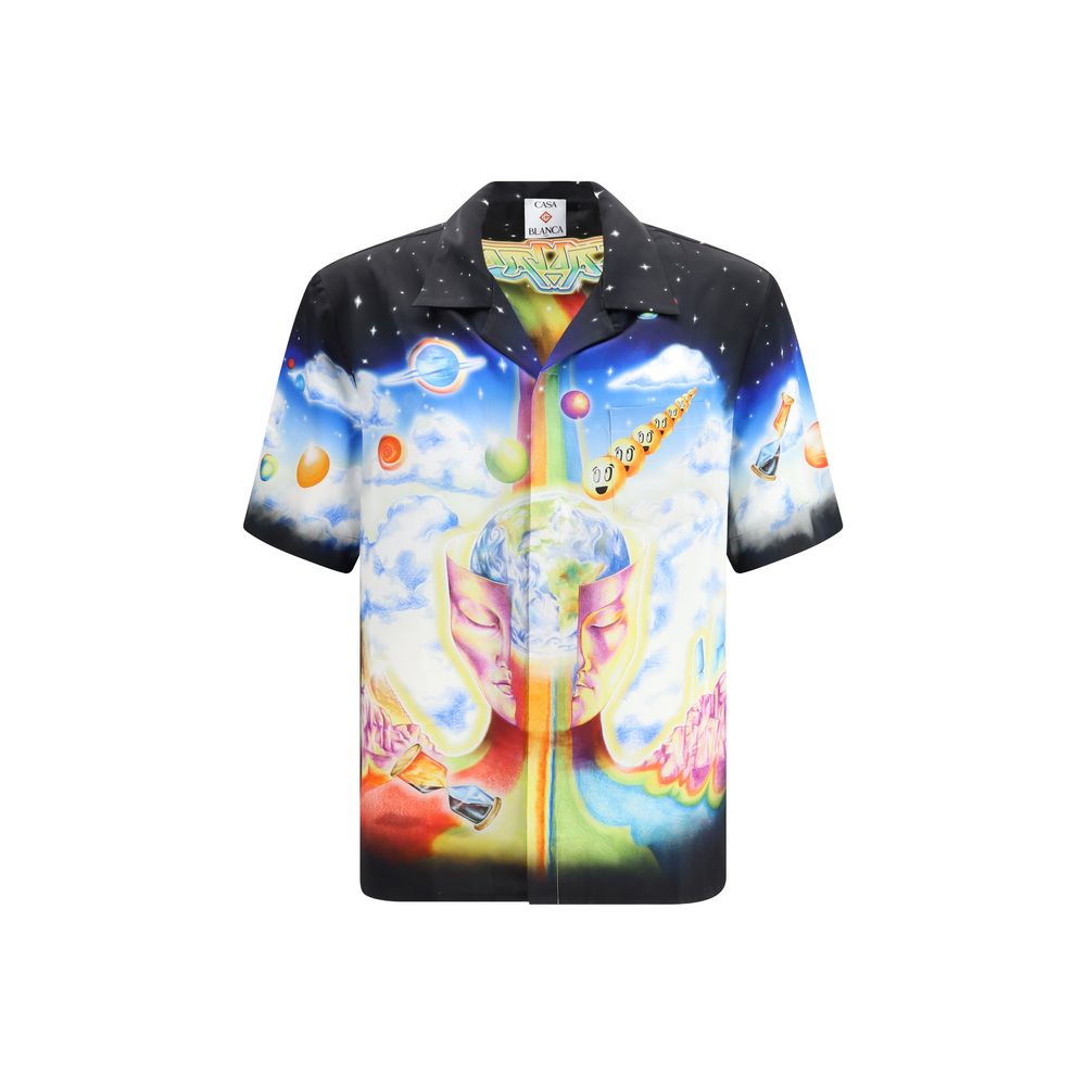 Chemise en soie à motif multicolore Casablanca